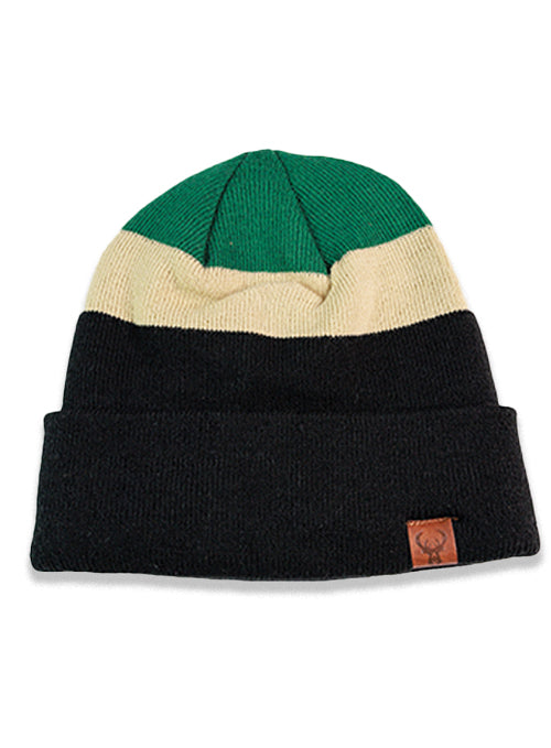 Item of the Game Tri-Color Milwaukee Bucks Cuff Knit Hat-front