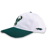 Pro Standard Classic White and Forest Milwaukee Bucks Adjustable Dad Hat-left