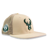 Pro Standard Classic Khaki Milwaukee Bucks Trucker Adjustable Hat