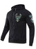 Pro Standard Logos Black Milwaukee Bucks Full-Zip Hooded Sweatshirt - Front Left View