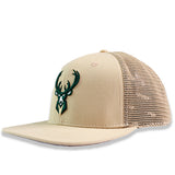 Pro Standard Classic Khaki Milwaukee Bucks Trucker Adjustable Hat