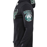 Pro Standard Logos Black Milwaukee Bucks Full-Zip Hooded Sweatshirt - Left Side View