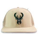 Pro Standard Classic Khaki Milwaukee Bucks Trucker Adjustable Hat