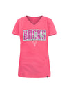 Youth New Era Sequin Pink Milwaukee Bucks T-Shirt - Front Reversible View