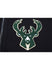 Pro Standard Logos Black Milwaukee Bucks Full-Zip Hooded Sweatshirt - Zoom View On Left Chest Graphic