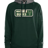 New Era Active Heavy Poly Green Milwaukee Bucks Hooded Sweatshirt - Front View