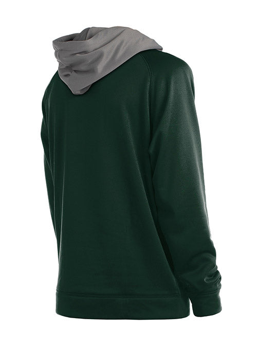 New Era Active Heavy Poly Green Milwaukee Bucks Hooded Sweatshirt - Back View