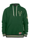 New Era Throwback Green Milwaukee Bucks Hooded Sweatshirt - Front View