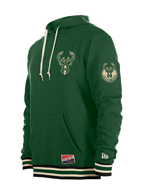 New Era Gameday Patch Green Milwaukee Bucks Hooded Sweatshirt