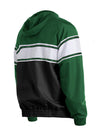 New Era Milwaukee Bucks 1/4 Zip Hooded Sweatshirt In Green, Black & White - Back View