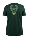 New Era Throwback Flag Green Milwaukee Bucks T-Shirt - Back View