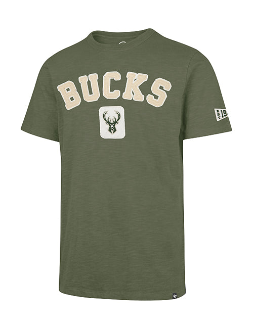 '47 Brand Well Worn Slub Milwaukee Bucks T-Shirt-front