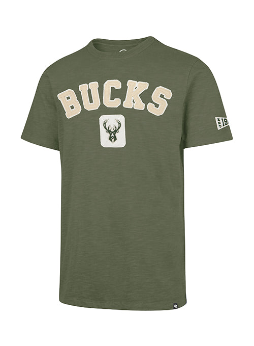 '47 Brand Well Worn Slub Milwaukee Bucks T-Shirt-front