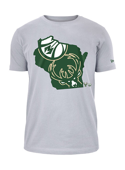 New Era Gameday State White Milwaukee Bucks T-Shirt | Bucks Pro Shop