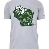 New Era Gameday State White Milwaukee Bucks T-Shirt - Front View