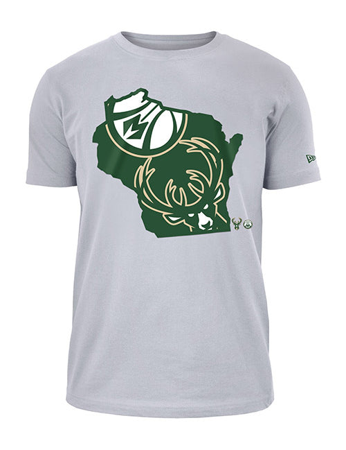 New Era Gameday State White Milwaukee Bucks T-Shirt - Front View