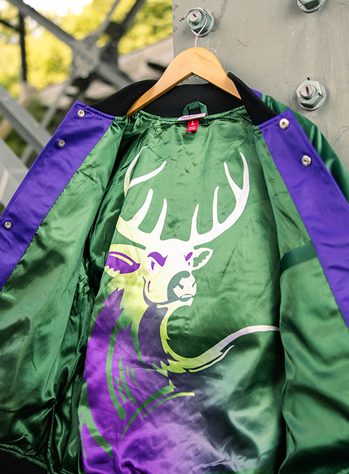 Mitchell & Ness HWC '93 Playmaker Milwaukee Bucks Satin Jacket-inside 