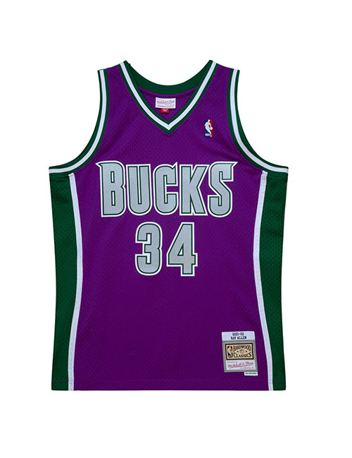 Mitchell & Ness Hardwood Classics 2001-02 Ray Allen Milwaukee Bucks Swingman Jersey-front 