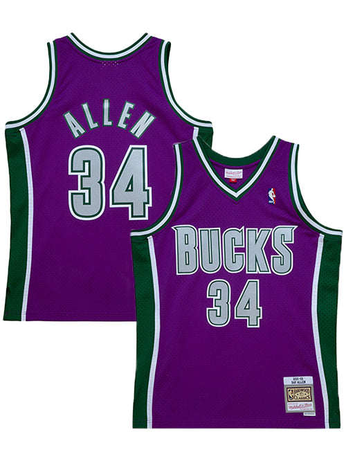 Mitchell & Ness Hardwood Classics 2001-02 Ray Allen Milwaukee Bucks Swingman Jersey-COLLAGE