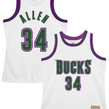 Mitchell & Ness Hardwood Classics Ray Allen 1996 Milwaukee Bucks Swingman Jersey-collage