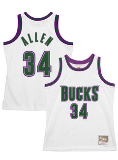 Mitchell & Ness Hardwood Classics Ray Allen 1996 Milwaukee Bucks Swingman Jersey-collage