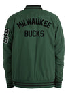 New Era Throwback Players Snap Green Milwaukee Bucks Jacket-back 