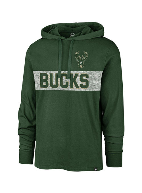 '47 Brand Franklin Colorblock Green Milwaukee Bucks Hooded Sweatshirt - Front View