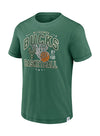 Fanatics True Classic Slub Milwaukee Bucks T-Shirt in Green - Front View