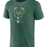 Fanatics Iconic Poly Overtime Milwaukee Bucks T-Shirt in Green - Front View