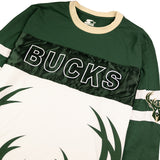 Starter Half Time Milwaukee Bucks Long Sleeve T-Shirt-closeup