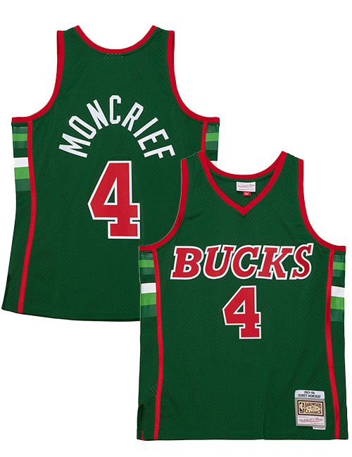 Mitchell & Ness HWC 1983 Sidney Moncrief Milwaukee Bucks Swingman Jersey- collage