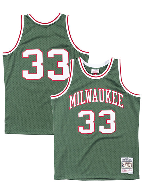 Mitchell & Ness Hardwood Classics 1970 Kareem Abdul-Jabbar Milwaukee Bucks Swingman Jersey-collage