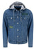 The Wild Collective Denim Graffiti Milwaukee Bucks Hooded Jacket In Blue - Front View