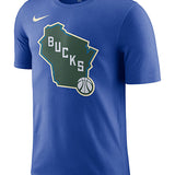 Nike 2024-25 City Edition Royal Essential Logo Milwaukee Bucks T-Shirt-front