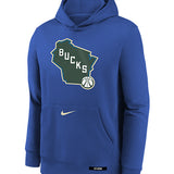 Youth Nike 2024-25 City Edition Club Milwaukee Bucks Hooded Sweatshirt-front