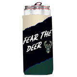 Logo Brands 12oz  Fear The Deer Milwaukee Bucks Slim Can Koozie