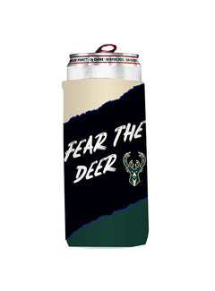 Logo Brands 12oz  Fear The Deer Milwaukee Bucks Slim Can Koozie