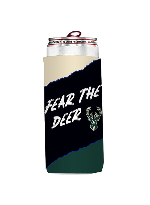 Logo Brands 12oz  Fear The Deer Milwaukee Bucks Slim Can Koozie