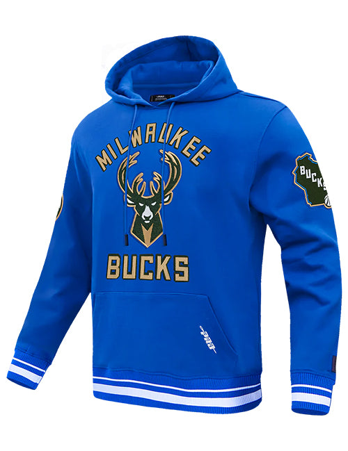 Pro Standard 2024-25 City Edition Wordmark Milwaukee Bucks Hooded Sweatshirt-angled front