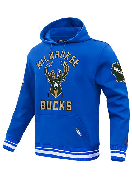 Pro Standard 2024-25 City Edition Wordmark Milwaukee Bucks Hooded Sweatshirt-angled front