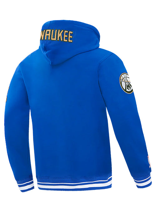 Pro Standard 2024-25 City Edition Wordmark Milwaukee Bucks Hooded Sweatshirt-angled back