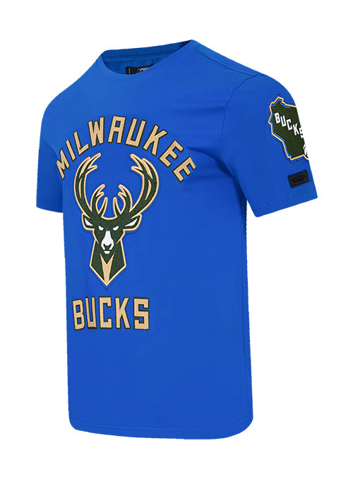 Pro Standard 2024-25 City Edition Wordmark Milwaukee Bucks T-Shirt- angled front