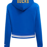 Women's Pro Standard 2024-25 City Edition Wordmark Milwaukee Bucks Cropped Hooded Sweatshirt-back