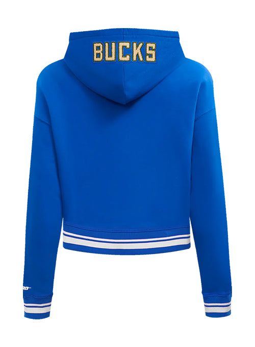 Women's Pro Standard 2024-25 City Edition Wordmark Milwaukee Bucks Cropped Hooded Sweatshirt-back