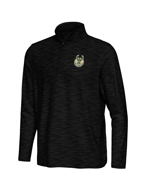 Antigua Swell Milwaukee Bucks Flex 1/4 Zip Long Sleeve Shirt-front