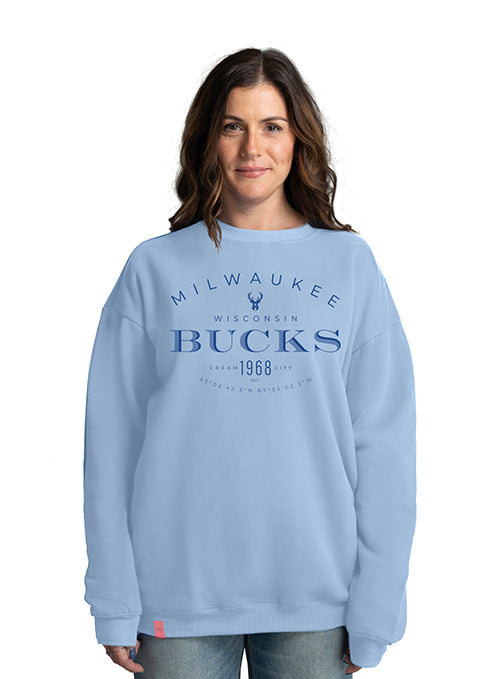 Women's Lusso 2025-26 City Edition Miranda Milwaukee Bucks Crewneck Sweatshirt