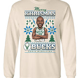 Item Of The Game Khris Middleton Milwaukee Bucks Long Sleeve Holiday T-Shirt