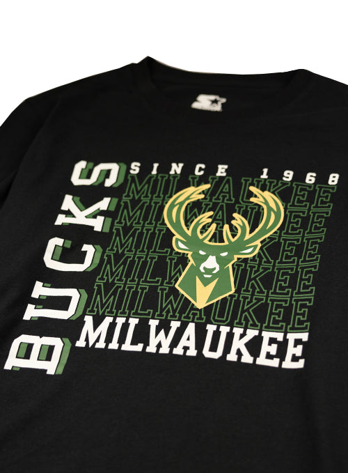Starter Team City Logo Milwaukee Bucks Long Sleeve T-Shirt-closeup