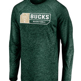 Fanatics City Attitude Milwaukee Bucks Long Sleeve T-Shirt in Green - Front View