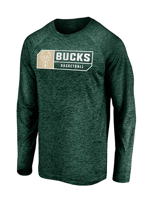 Fanatics City Attitude Milwaukee Bucks Long Sleeve T-Shirt in Green - Front View